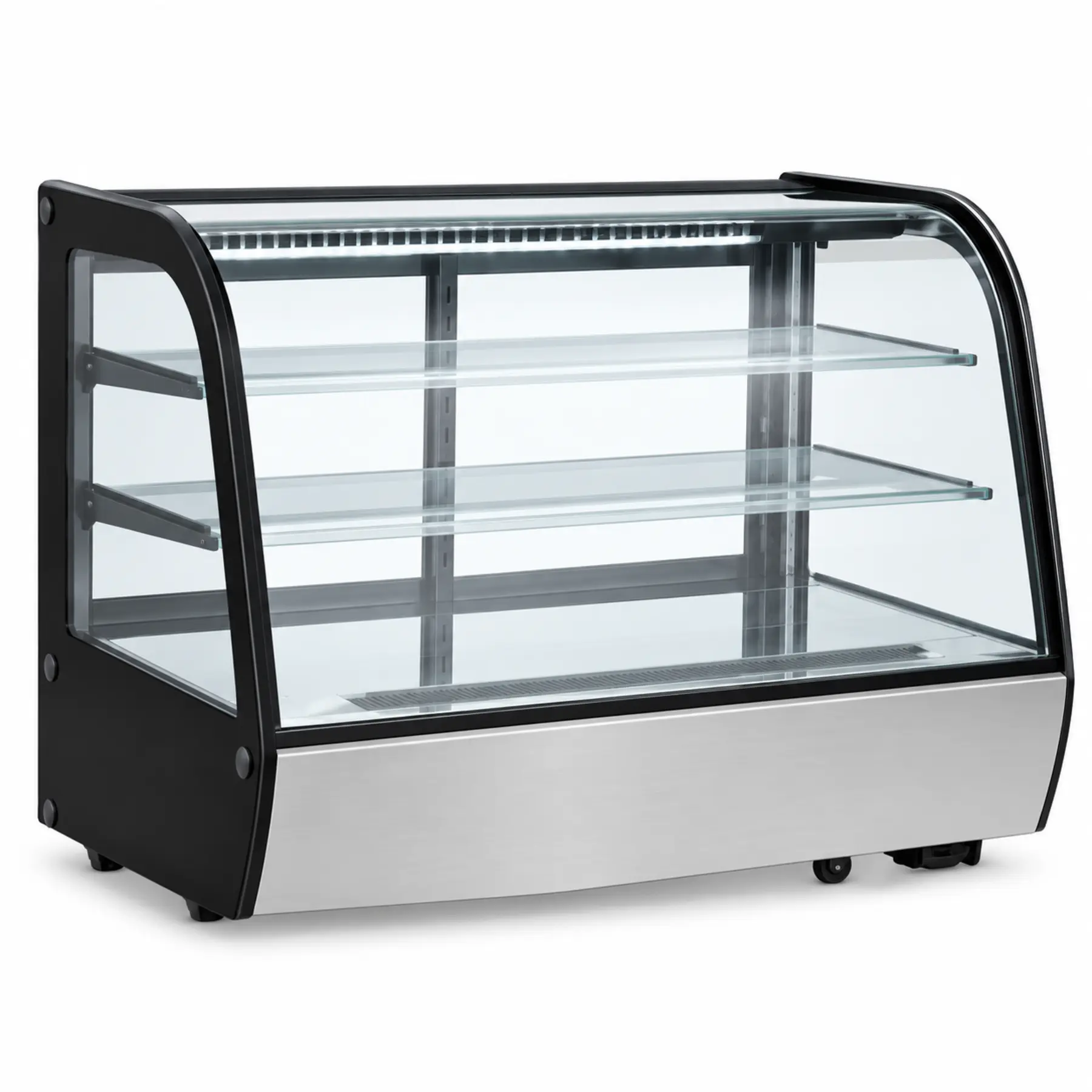 Vitrina exhibidora curva refrigerada