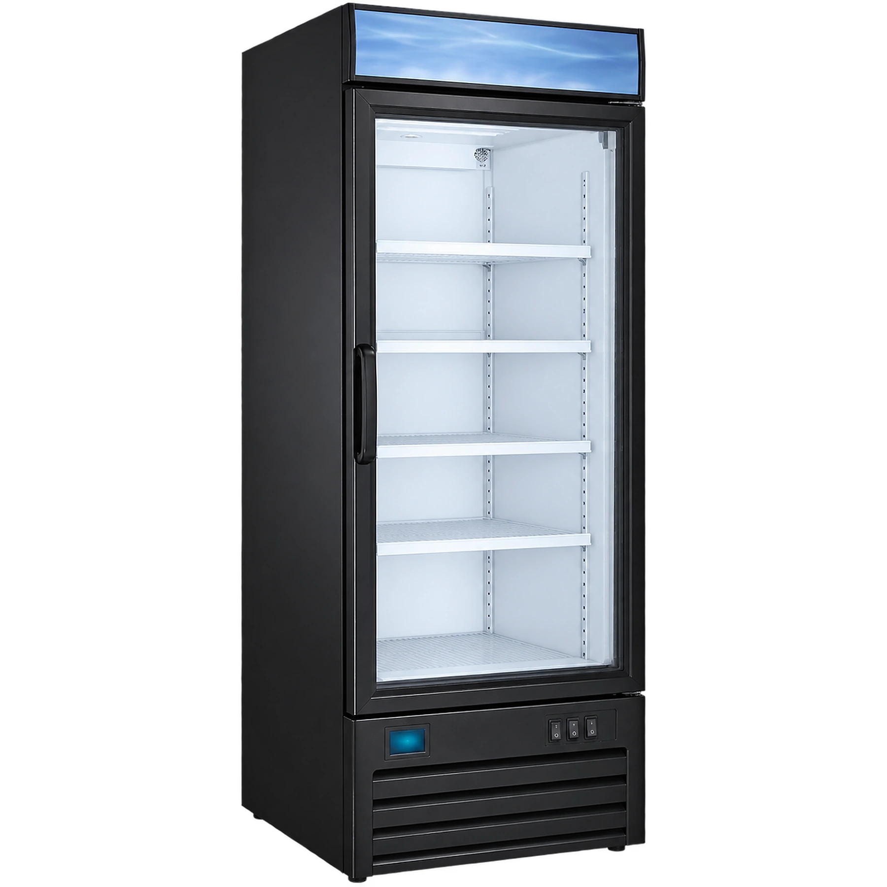 Nevera exhibidora vertical de una puerta